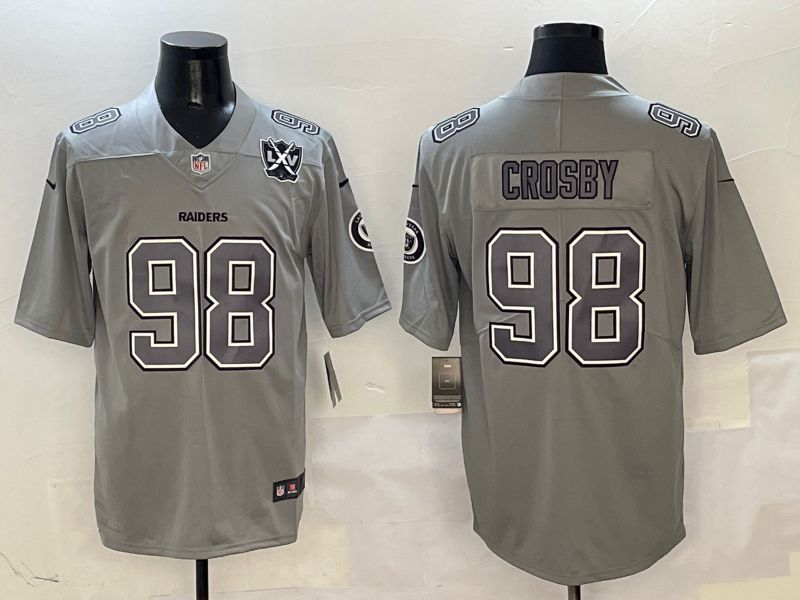 Men Oakland Raiders #98 Crosby Grey 2025 Nike Limited NFL Jersey style 2